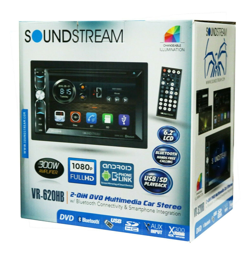 Soundstream VR-620HB 6.2” Touchscreen Stereo + Mini Rearview Camera XV-20C - Sellabi