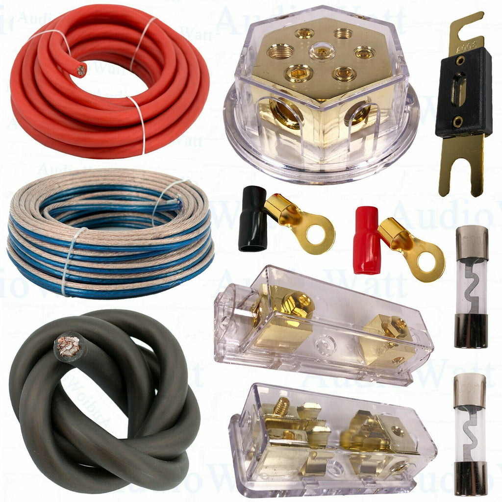 4 Gauge OFC Copper Amp Kit AWG RED Amplifier Install Wiring Up to 100K Watts NEW - Sellabi