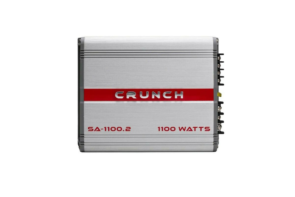 Crunch SA-1100.2 1100W 2-Ch Amplifier + 2x Subwoofers 1000W 10" + 8 Ga Amp Kit - Sellabi