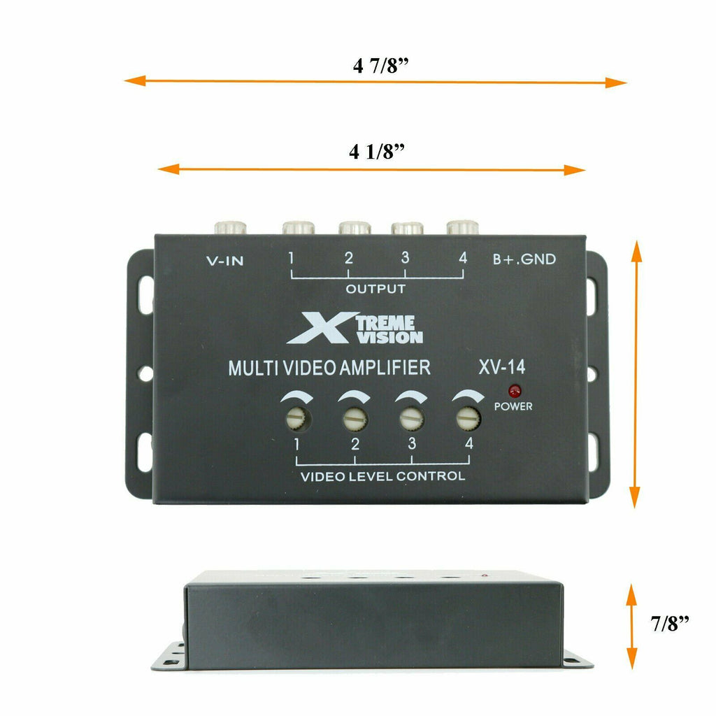 Xtreme 75-Ohms 4-Channel Car Video Signal Amplifier for Multi-Monitor System - Sellabi