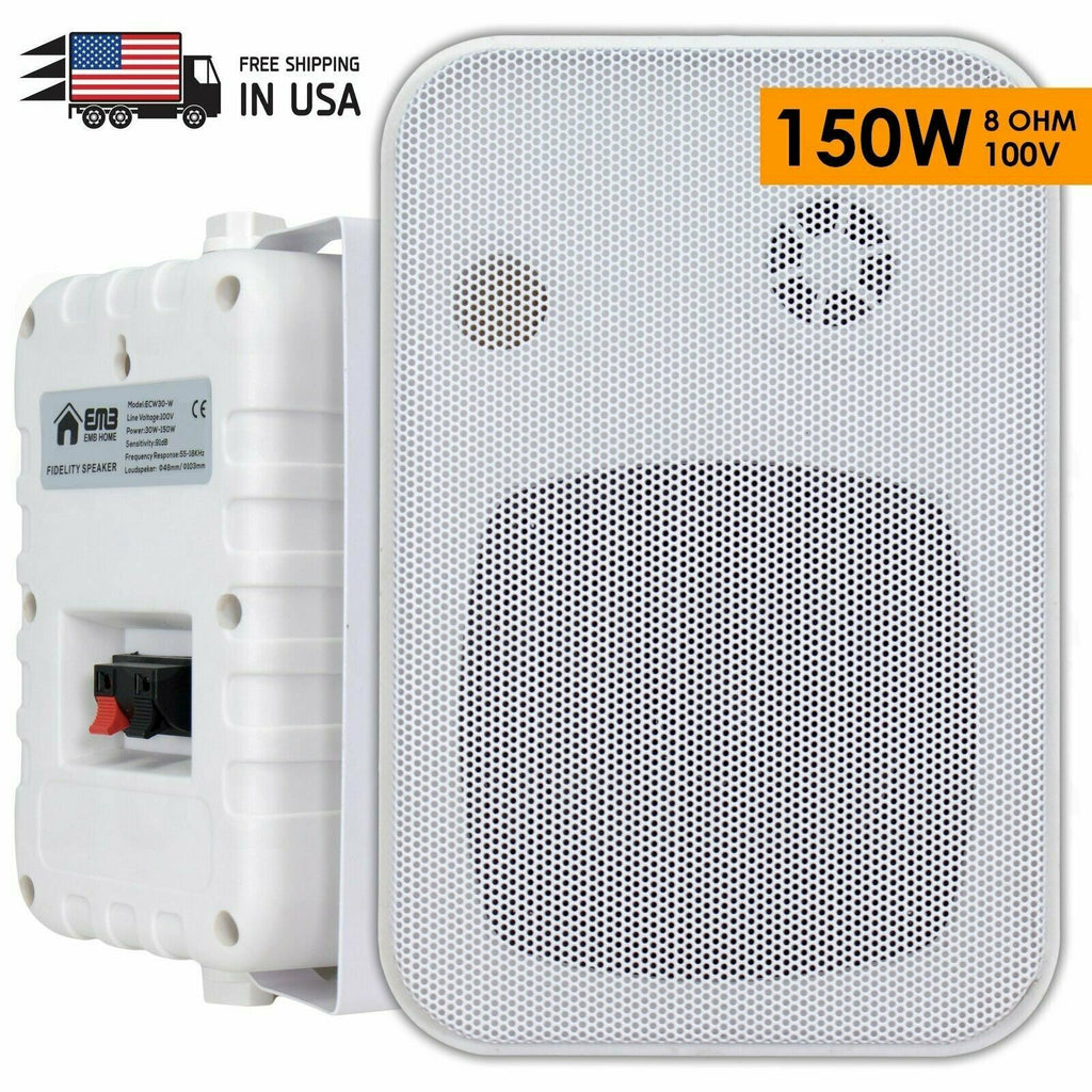 EMB ECW30 150W Full Range Indoor / Outdoor Waterproof Speaker - White (Single) - Sellabi