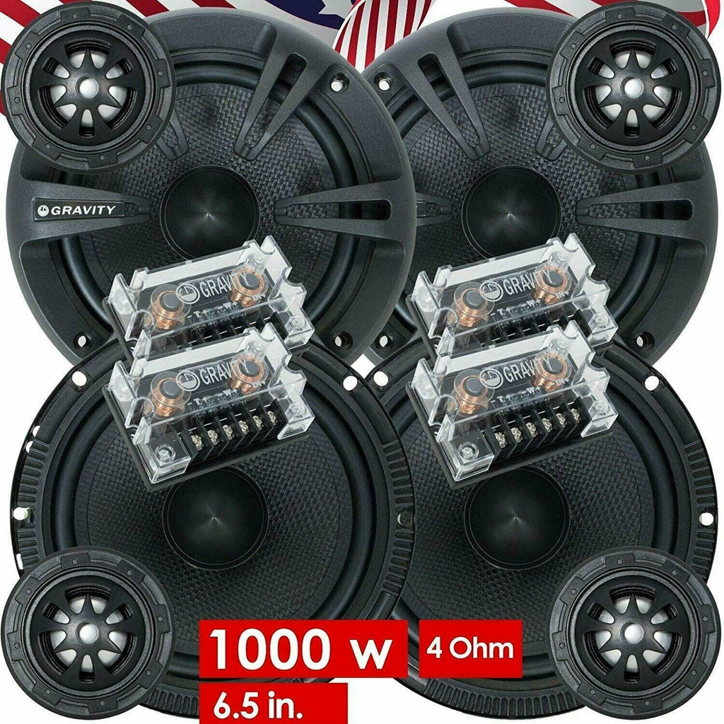 (2) Pairs Gravity 600C 6.5-Inch 2-Way Car Audio Component Speaker System 6-1/2in - Sellabi