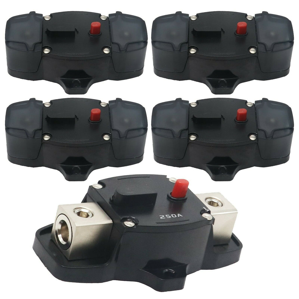 4x Audiotek AT-SB252HD 12-24V/250A Circuit Breaker 0/4 Gauge for Vehicles PK1 - Sellabi