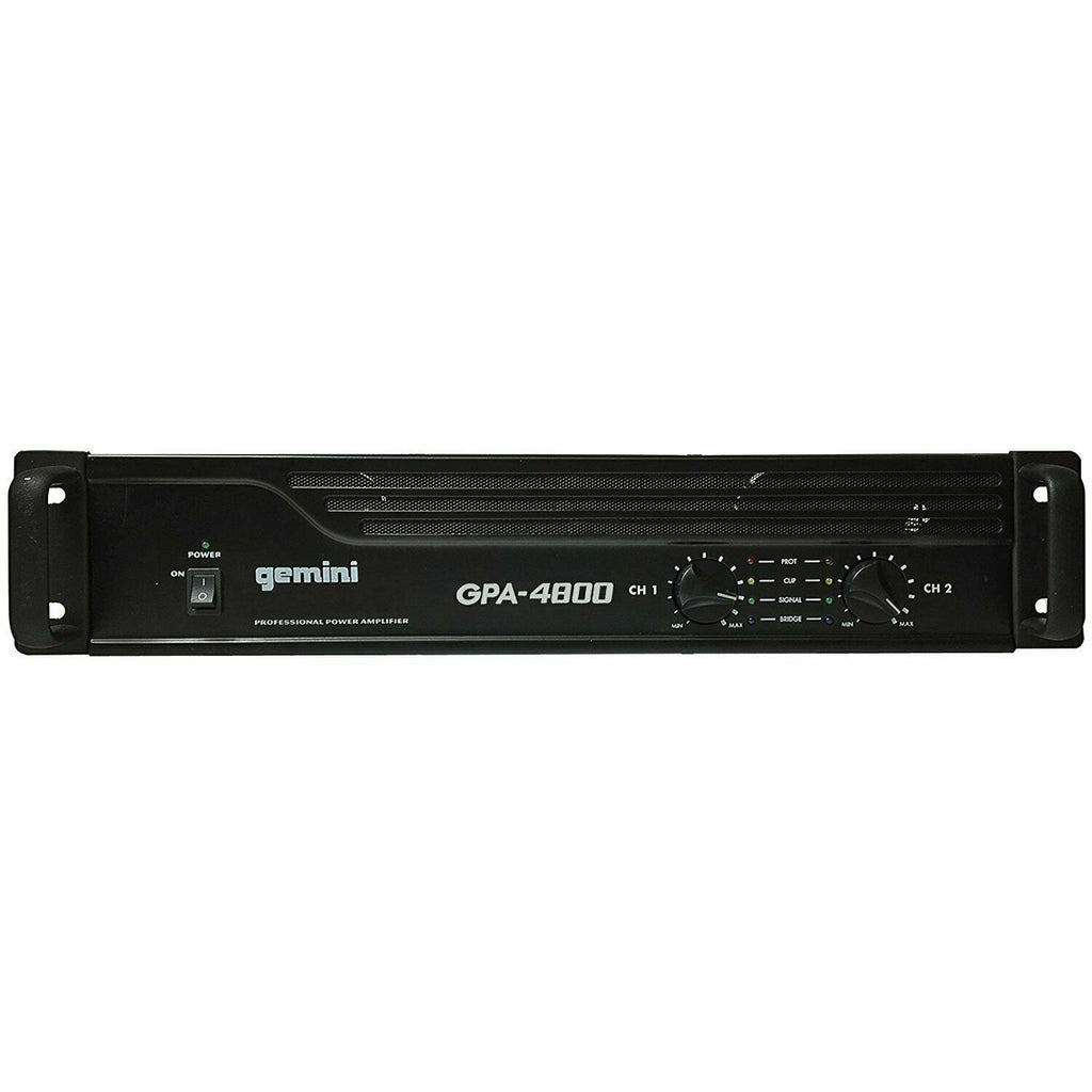 Gemini Pro GPA-4800 4000W 2 Channel Power DJ Amplifier 2U Rack Mount Amp Stereo - Sellabi