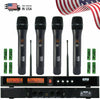 2020 EMB Audio 4 Channel Quad UHF Handheld Wireless Microphone System Mic 6-8 Hr - Sellabi