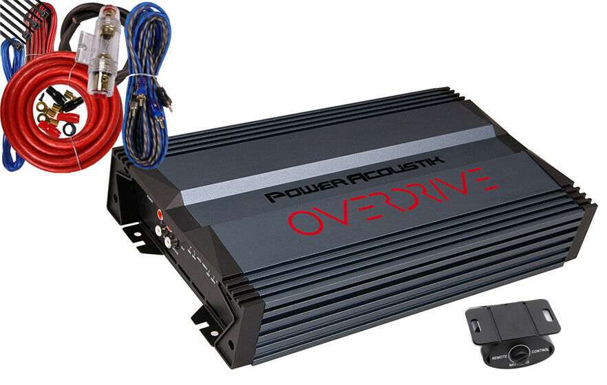 Power Acoustik OD2-1000 Class A/B 1000W MAX 2 Ch Amplifier + 4 Gauge Amp Kit - Sellabi