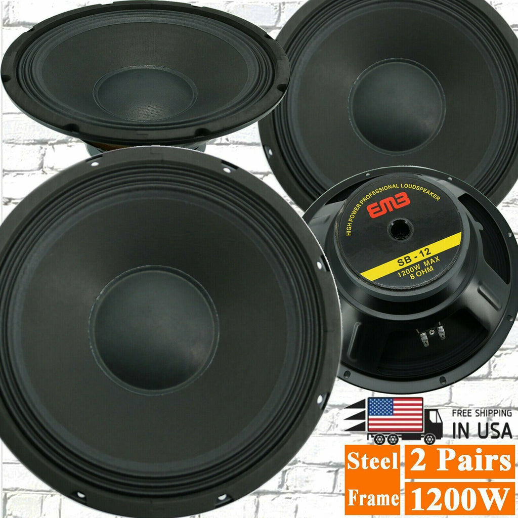 4x EMB SB-12 1200W 12" 8-Ohm Replacement Speaker for JBL,Yamaha,Cerwin,Peavey... - Sellabi