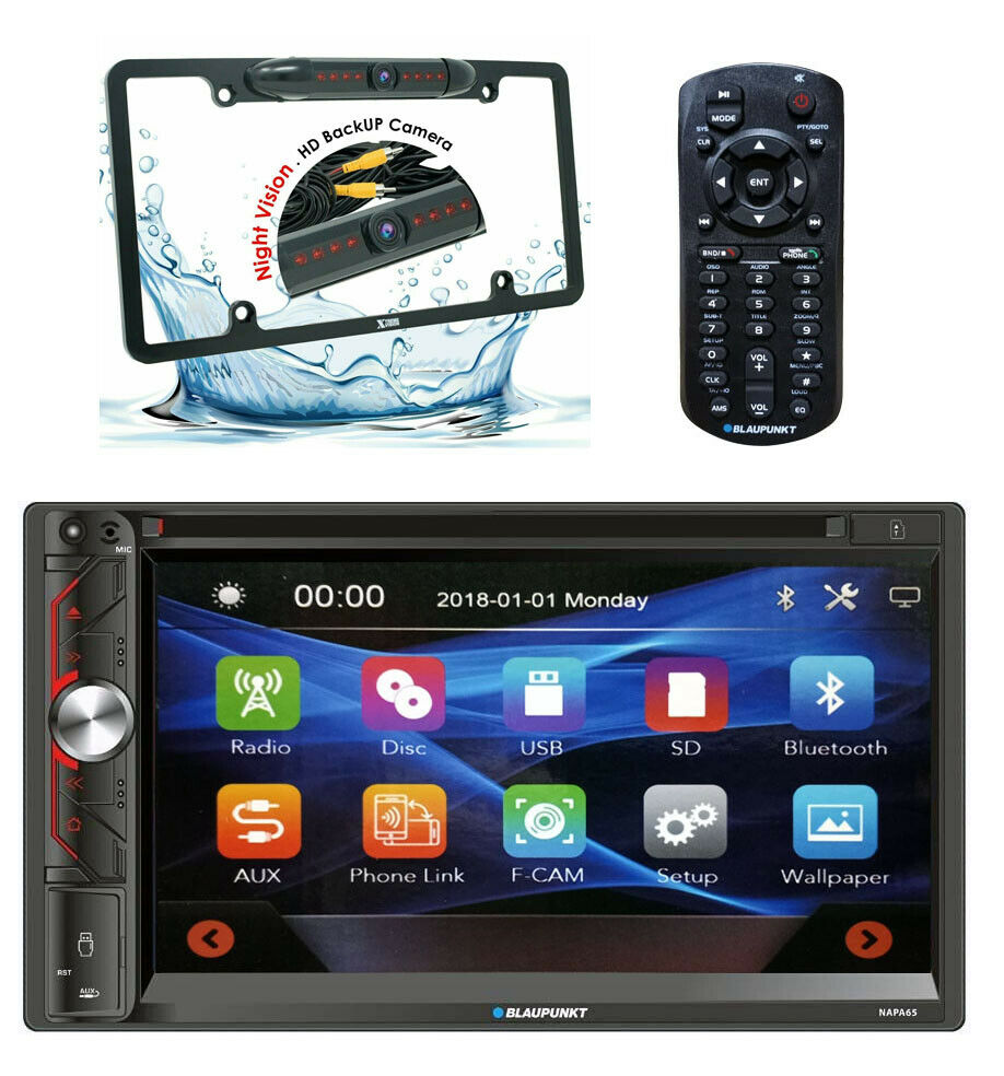 Blaupunkt NAPA65 6.9" 2-Din Touchscreen AM/FM DVD Receiver+ License Plate Camera - Sellabi