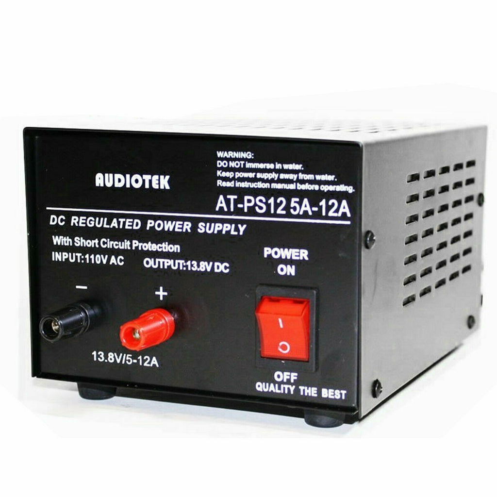 Audiotek - AT-PS12 Output 12A Amp Mobile 13.8 Volt DC Power Supply - Sellabi