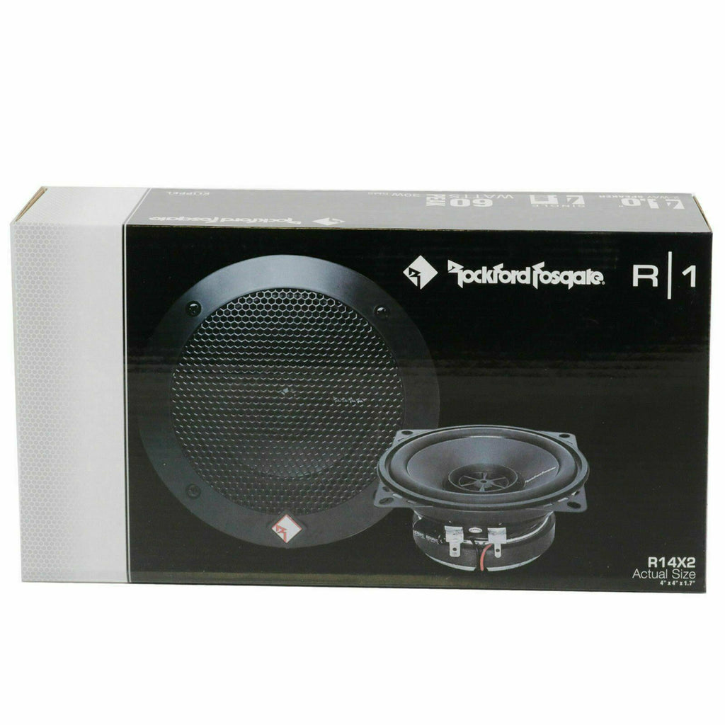 2 PAIRS NEW Rockford Fosgate R14X2 120W 4"x4" 2-Way Coaxial Car Audio Speakers - Sellabi