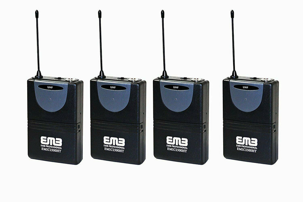 EMB UHF EMIC2300HT Professional Quad / 4 x Wireless Headset Microphone System - Sellabi