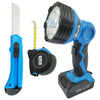 LED Rechargeable Cordless Flashlight  + Tape 10 Feet Long + Utility Box Cutter - Sellabi