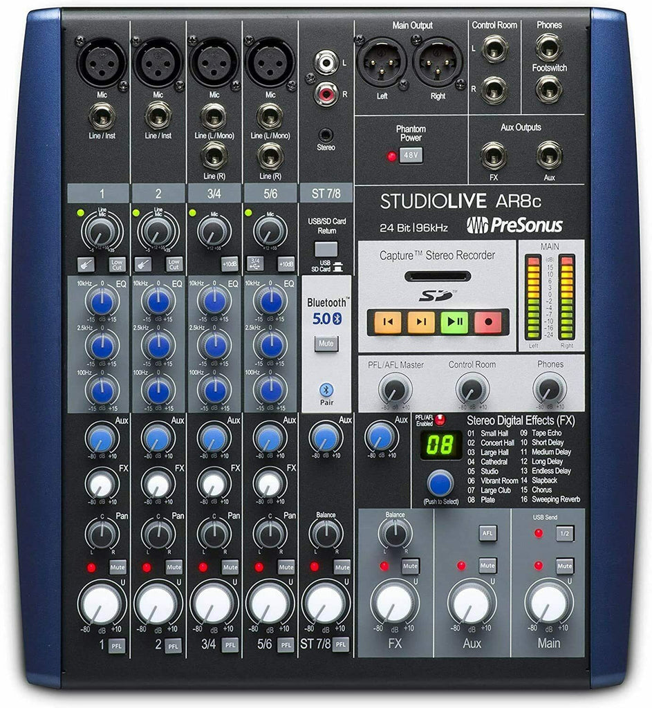 PreSonus StudioLive AR8c 8-Ch USB-C Hybrid Digital Analog Performance Mixer -UC - Sellabi