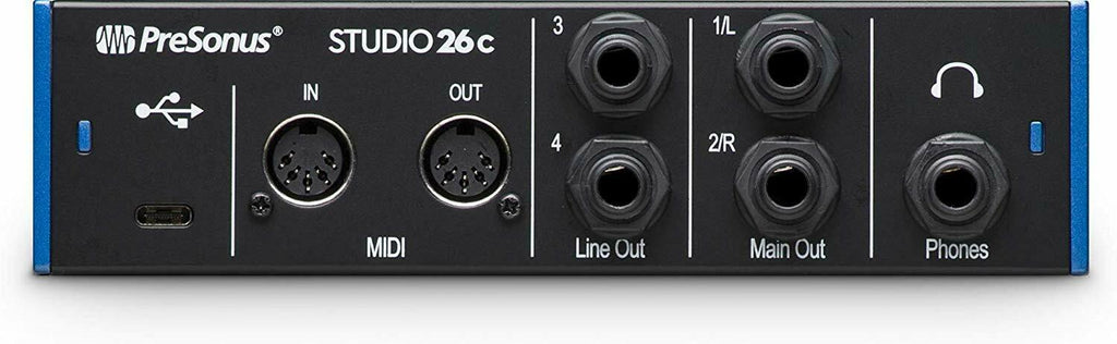 PreSonus Studio 26c USB-C Audio Interface 4 Line Out + 2x XLR Cables + Magnet - Sellabi