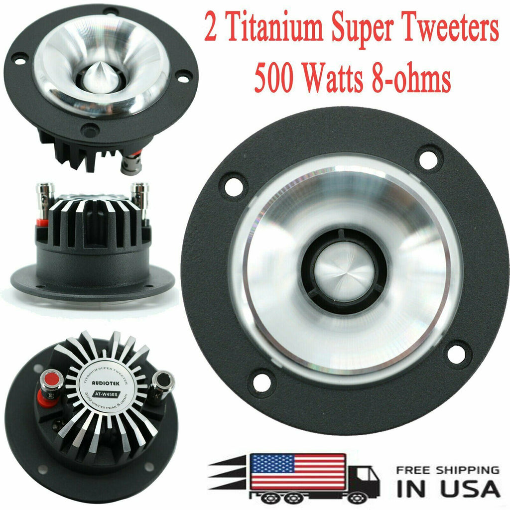 2 x  Audiotek 3.25" 500W Car Audio Pro Heavy Duty Titanium Super Tweeter 1 pair - Sellabi