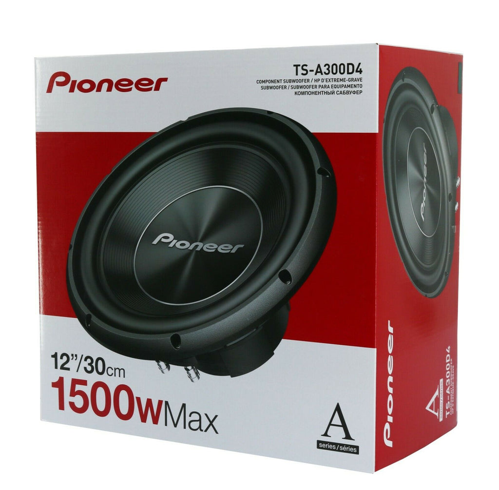 2x Pioneer TS-A300D4 12" 3000W Max Power 4 Ohms  Dual Voice Coil Car Subwoofer - Sellabi