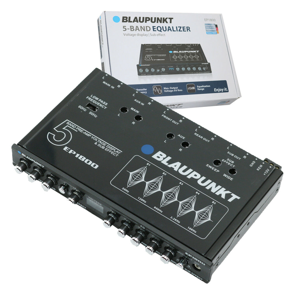 BLAUPUNKT EP1800 CAR AUDIO 5 BAND EQUALIZER WITH VOLTAGE DISPLAY SUB EEFECT - Sellabi