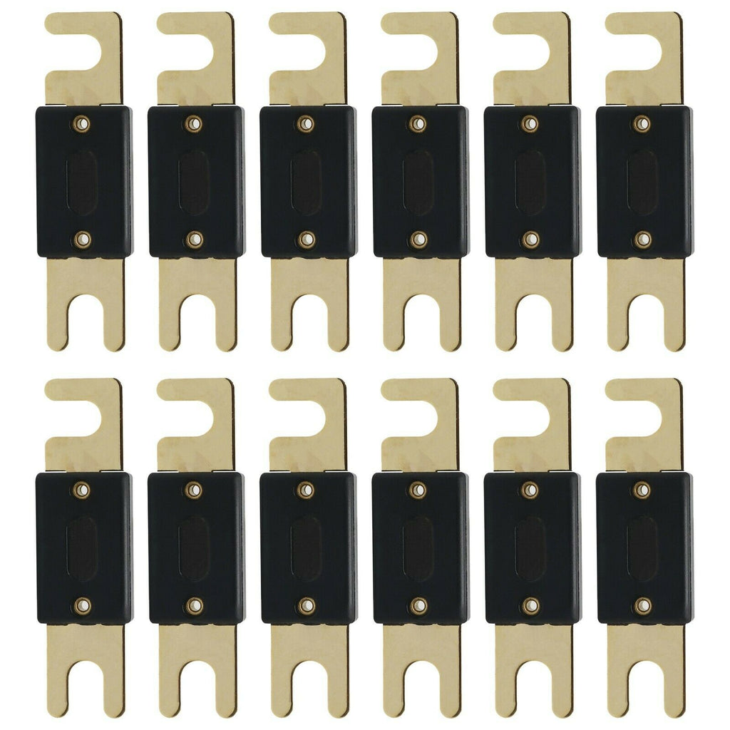 12x 300 Amp ANL Inline Gold Plated Electrical Protection Fuse Blade for Vehicle - Sellabi