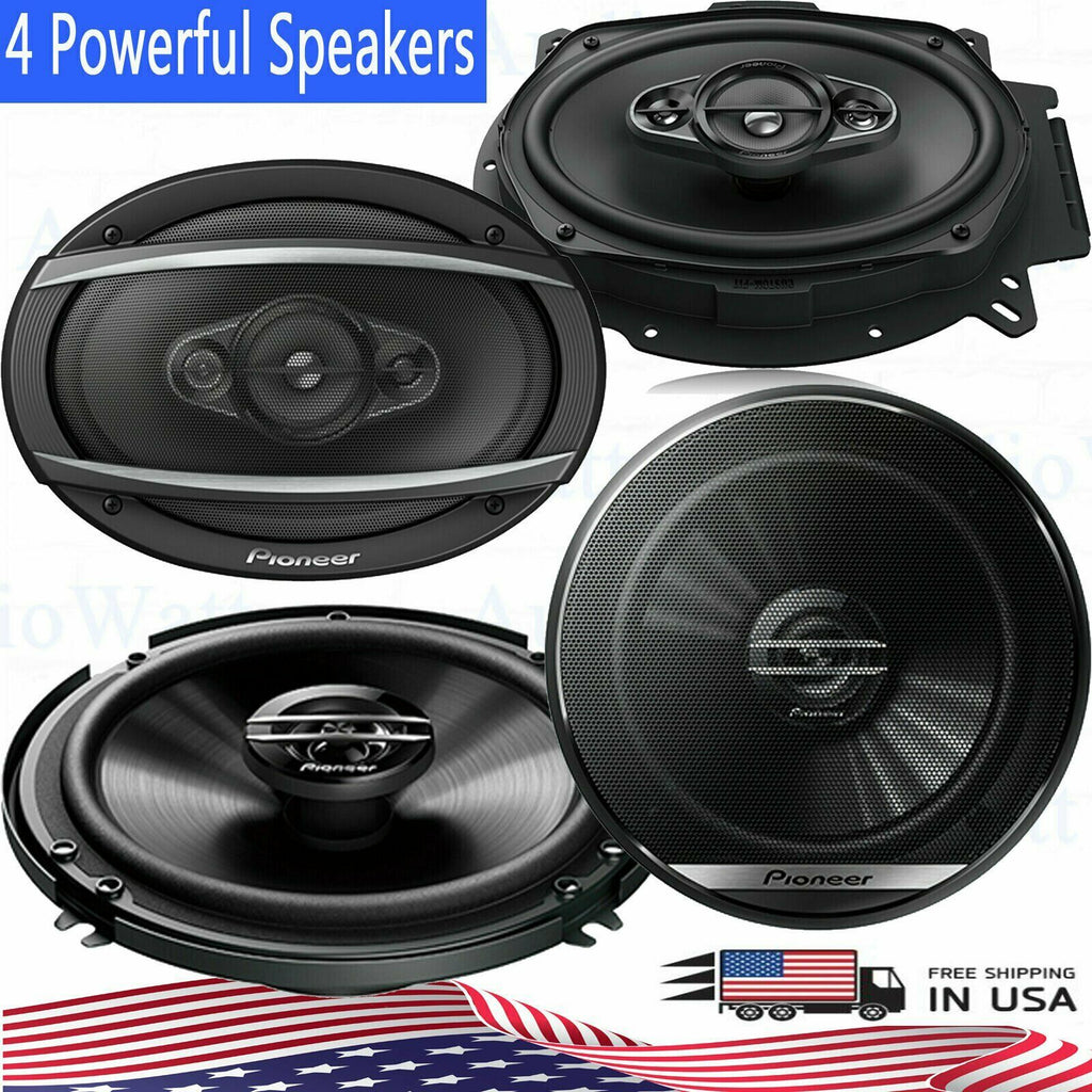 2x Pioneer TS-A6960F 450W 6"x9" Speakers + 2x TS-G1620F 6.5" 300W Speakers -NEW - Sellabi