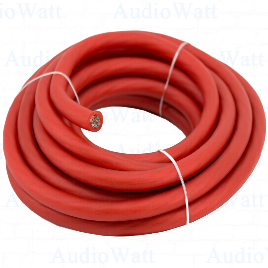 0 Gauge  24 FT  Feet Red Amplifier Power Wire Heavy Duty Premium Hot Wire Cable - Sellabi