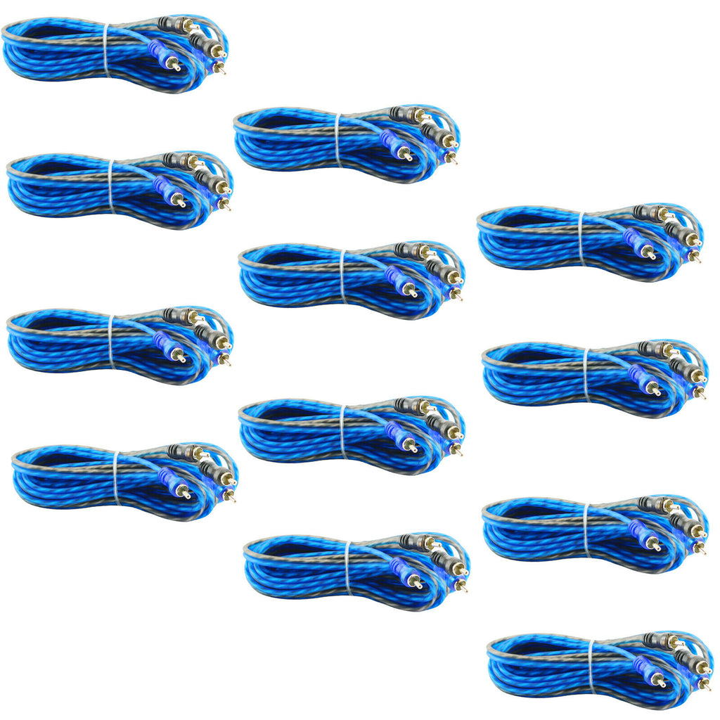 12 Pcs | 2 RCA to RCA Interconnect HiFi Audio Cable Male Connector Wire 17 Feet - Sellabi