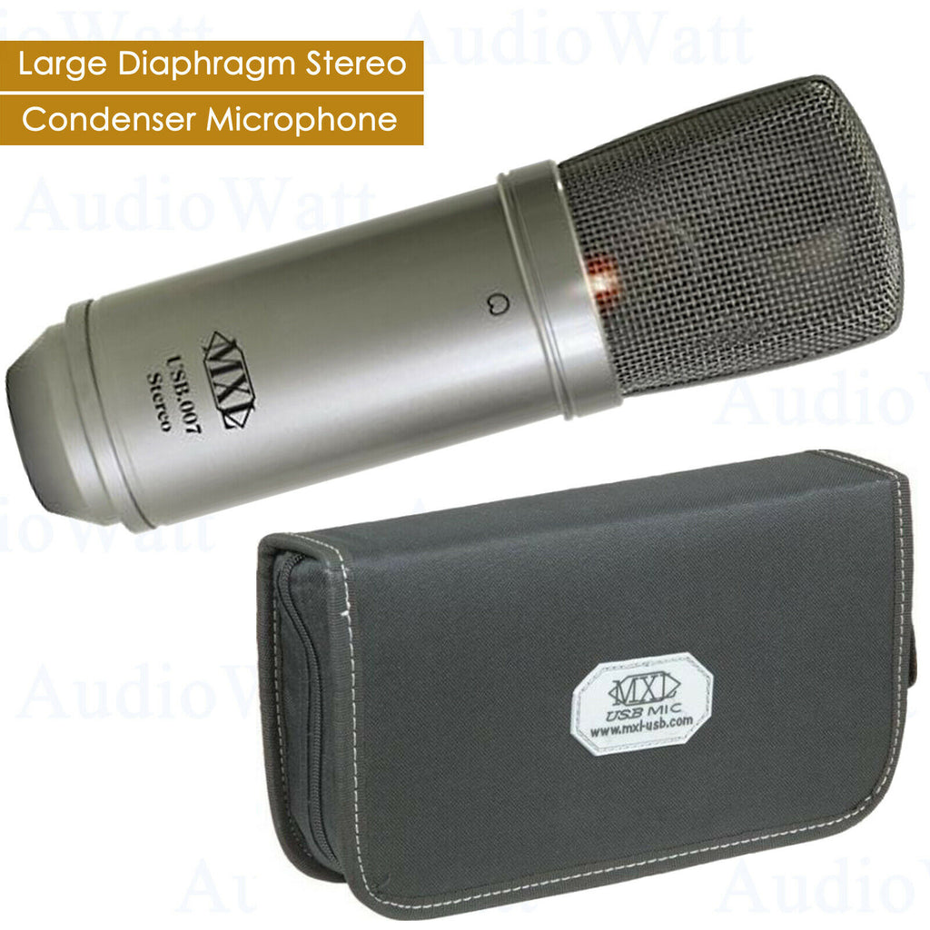 MXL USB.007 Large Gold Diaphragm Stereo Condenser Microphone MAC PC Compatible - Sellabi