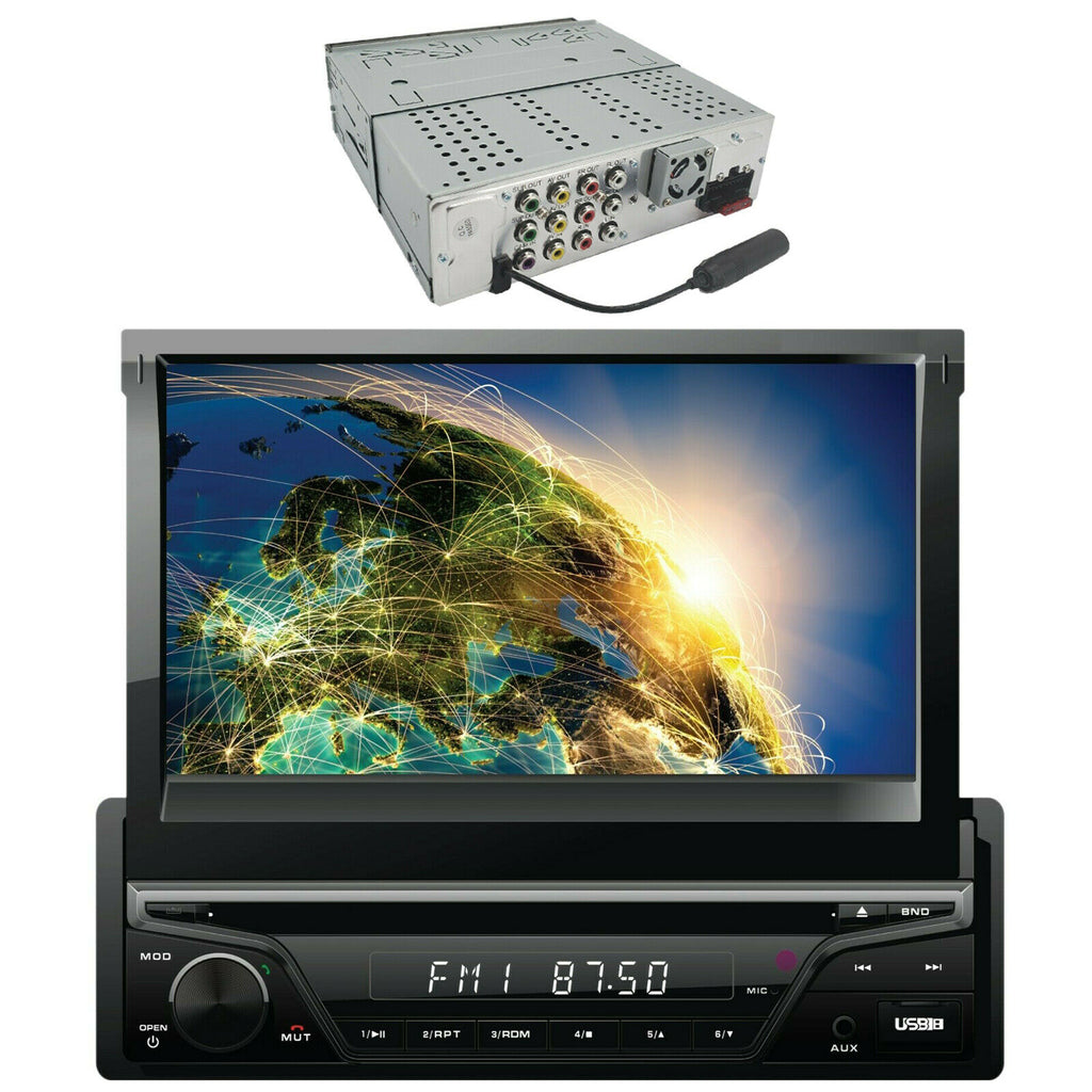 Gravity Single DIN Touch Bluetooth /CD Player AM/FM Car Audio DVD Stereo + Cam - Sellabi