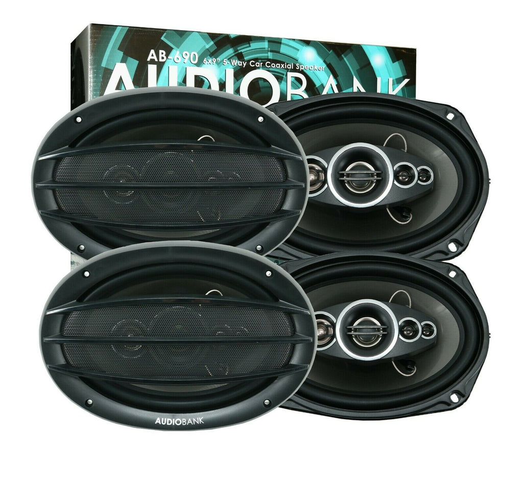 Audiobank AB-690 6x9" 1400 Watts MAX 5-Way Car Audio Coaxial Speakers -2Pairs - Sellabi