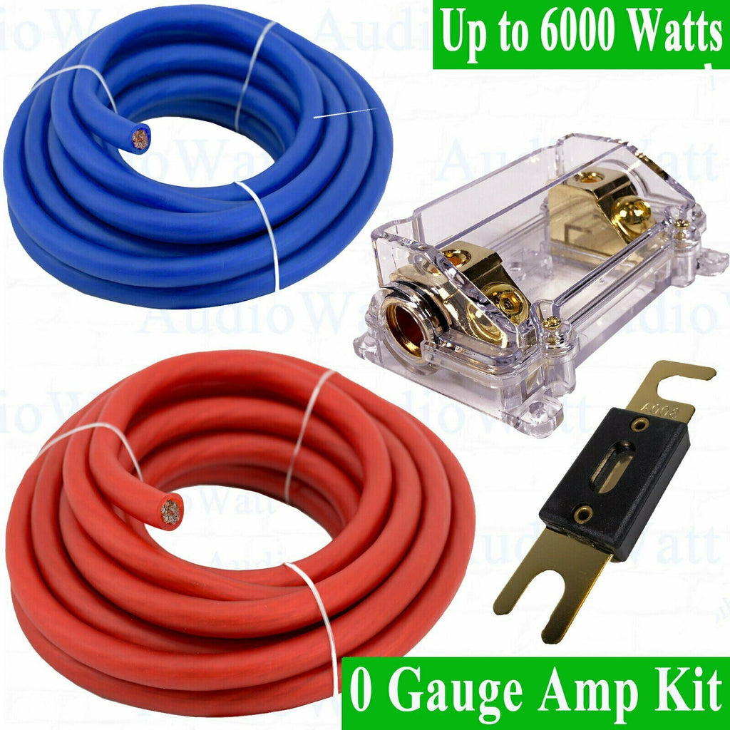 NEW 0 Gauge 100% Amp Kit AWG Amplifier Complete Install Wiring Total 48 Feet - Sellabi