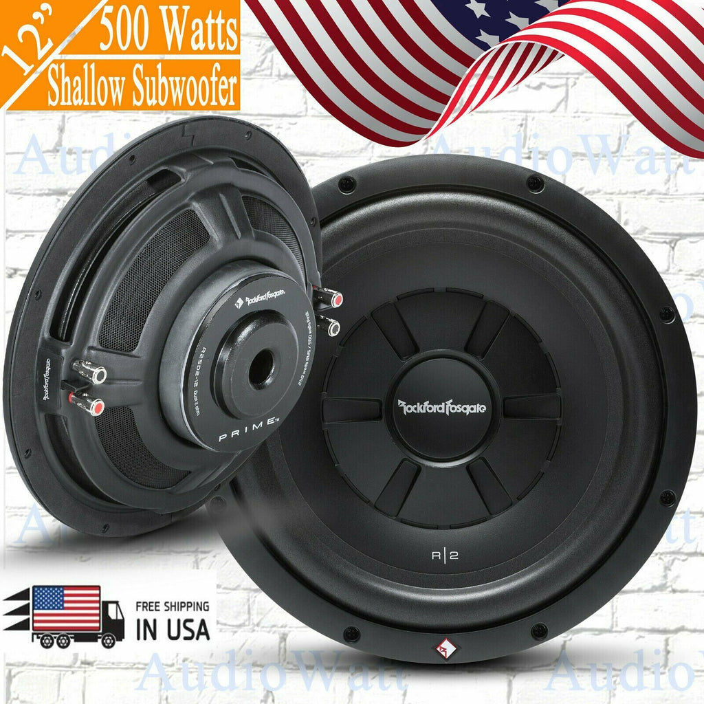 1x  Rockford Fosgate Prime R2SD4-12 12" 500W DVC Stage 2 Shallow Slim Subwoofer - Sellabi