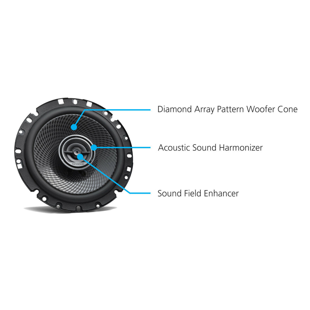 2x Kenwood KFC-1796PS 6-3/4" 2-Way 330 Watt 4 ohms Custom Fit Car Audio Speakers - Sellabi