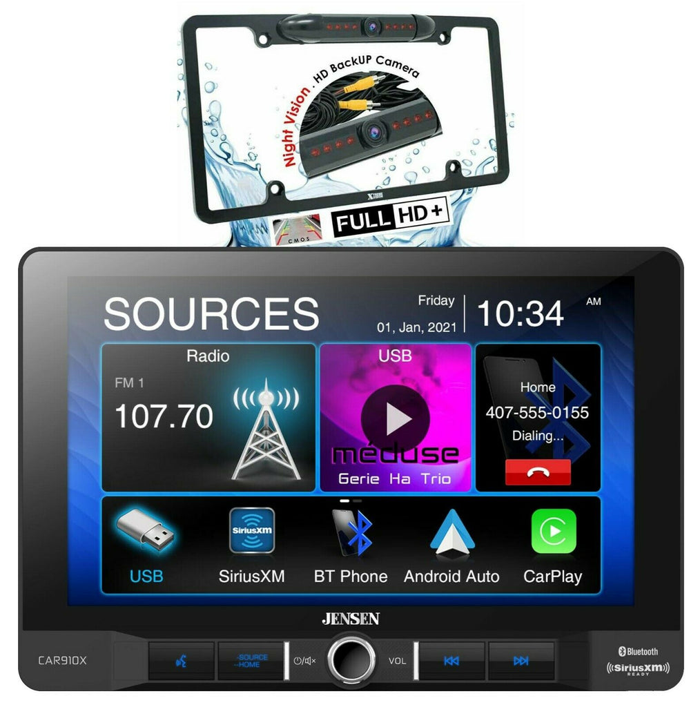 Jensen CAR910X 9" Media Receiver w/Apple CarPlay, Android Auto + XV30LCC Camera - Sellabi