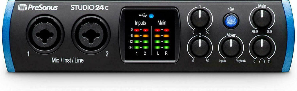 PreSonus Studio 24C 24-bit /192kHz 2x2 USB-c Portable Audio Interface  - UC - Sellabi