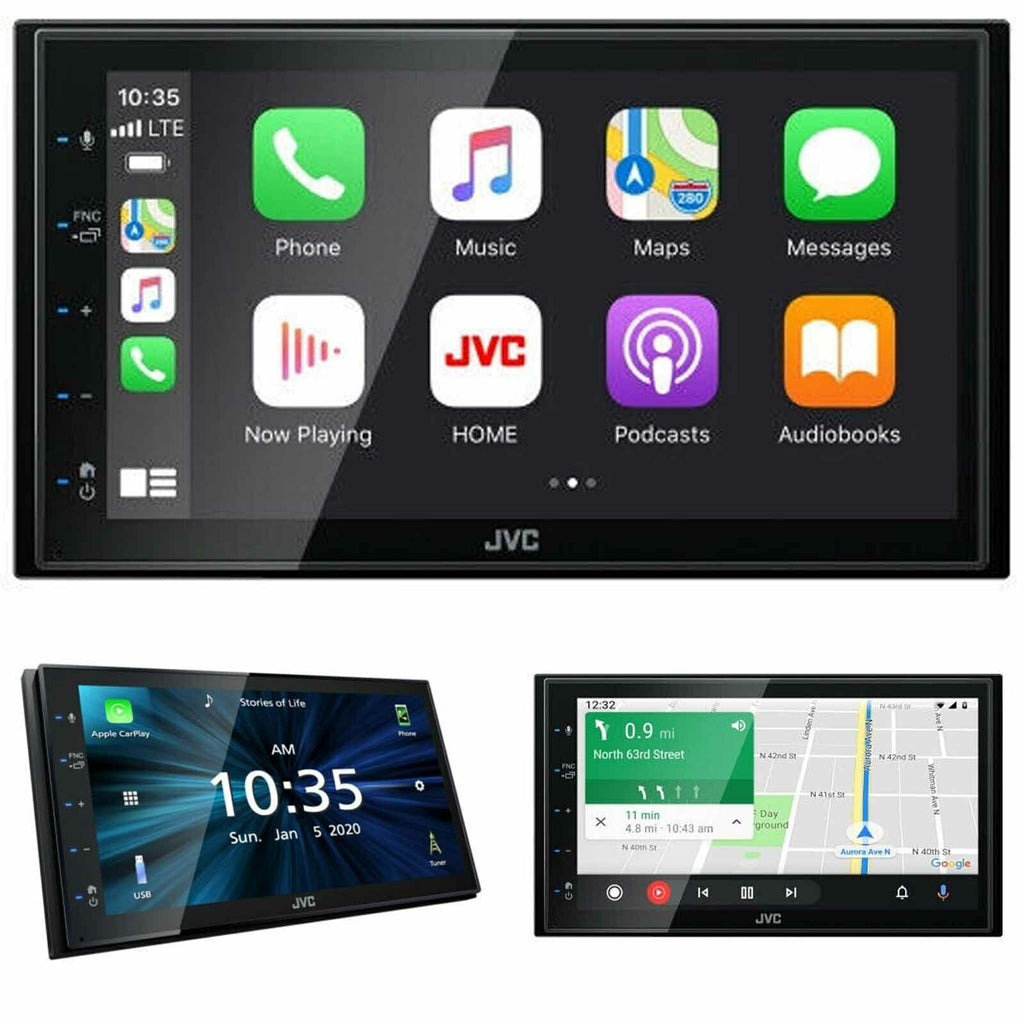 REAR CAM 20C + JVC KW-M56BT 6.8" DIGITAL MULTIMEDIA STEREO APPLE CARPLAY ANROID - Sellabi